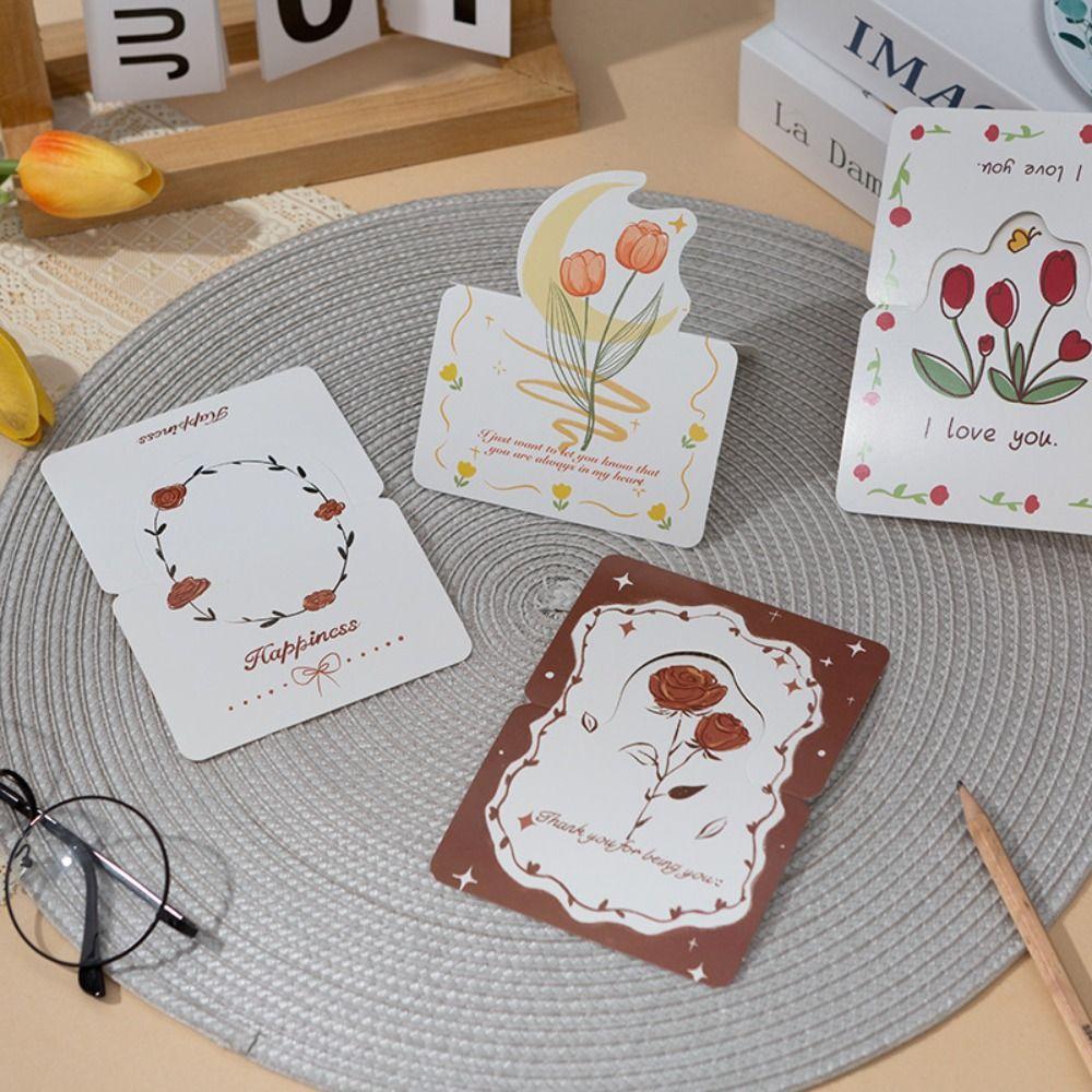 10pcs Handwriting Message Card Bouquet Series Greeting Card Exquisite Happy New Year