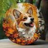 2d Flat 20*20cm, Pembroke Welsh Corgi Round Wooden Sign, Pembroke Welsh Corgi, Perfect for Room Decor, for Home, Kitchen, Garden, Bedroom, Bar Decor.