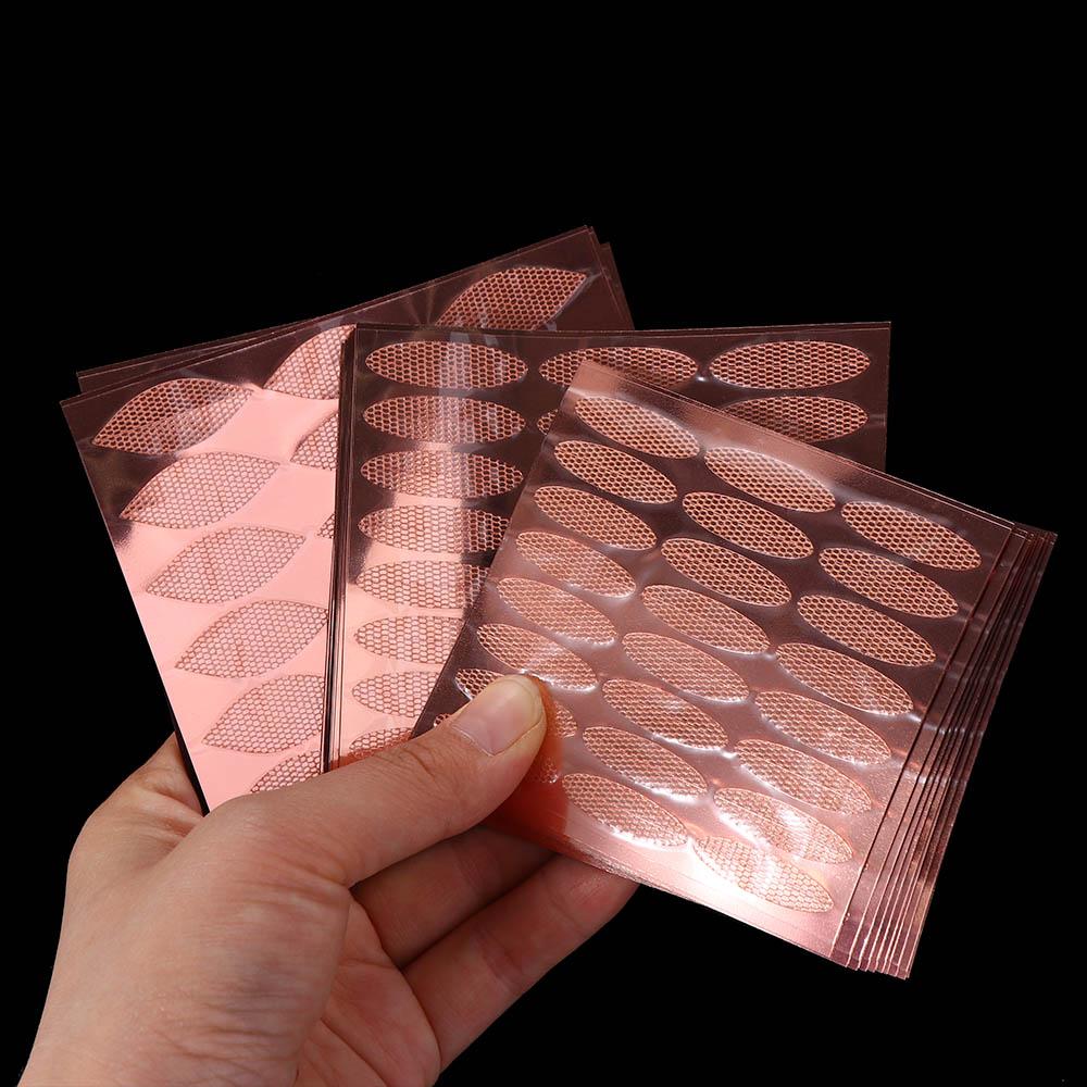 Вставить женскую двойную ленту для век, невидимые наклейки для глаз, кружевная сетка, наклейка для век, самоклеющееся волокно