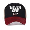 Кепка с надписью NEVER GIVE UP (Никогда не сдавайся) Унисекс летняя модная повседневная спортивная кепка для улицы Унисекс сетчатая регулируемая Бейсболки Тракер