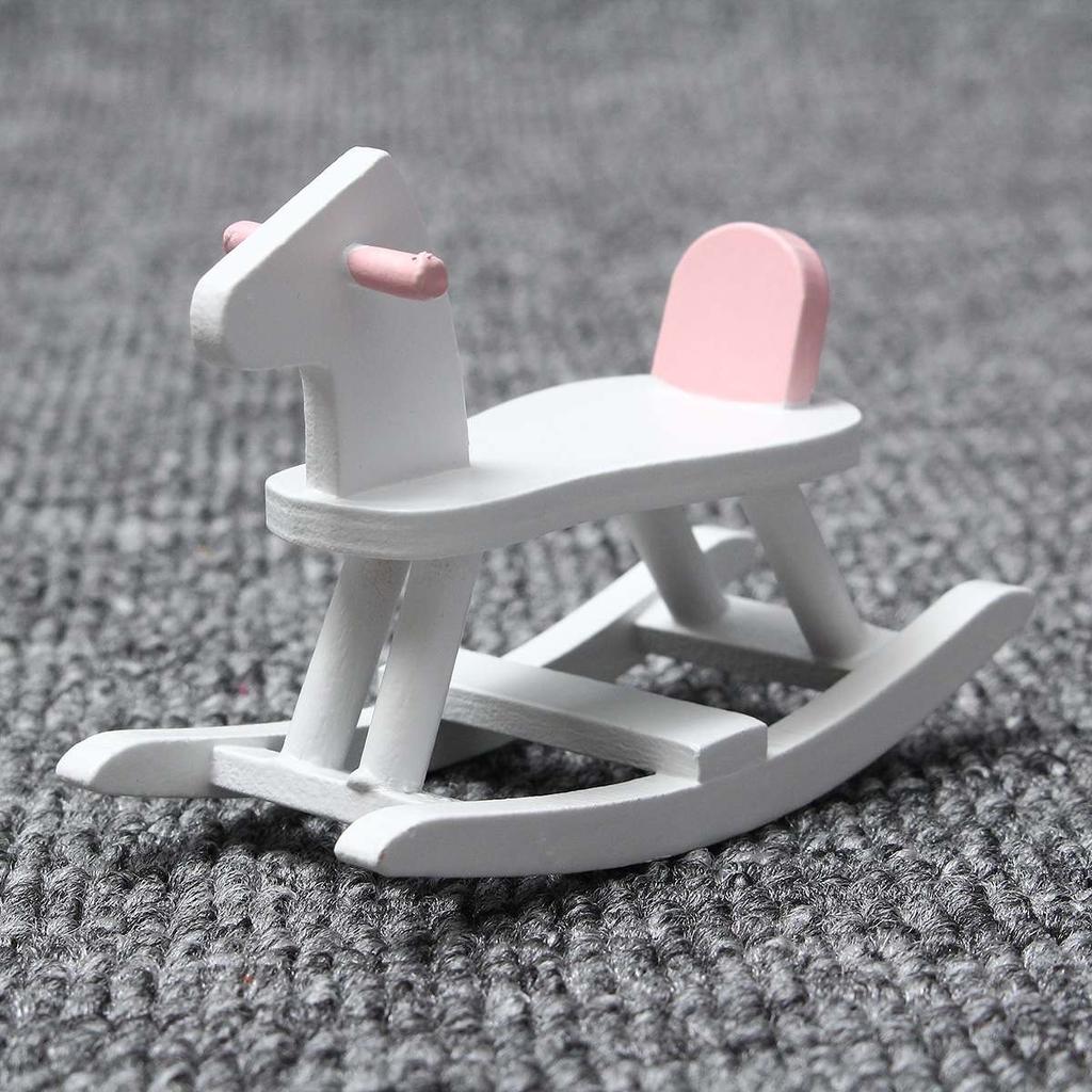 6 шт. / Компл. Деревянный DIY мини кукольный домик мебель для спальни набор игрушек 1/12 имитация мебели модель игрушки для украшения кукольного домика розовый