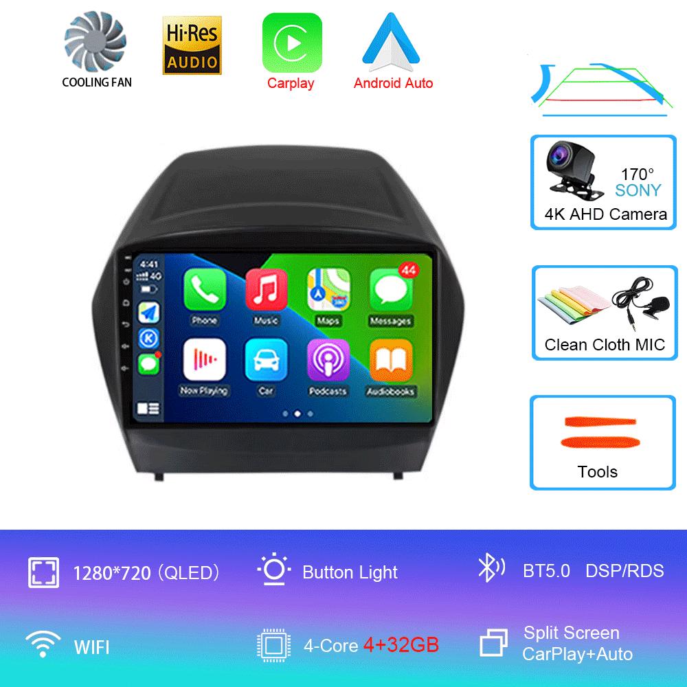 Автомобильный радиоприемник Android 14 Carplay Auto Multimedia Player для Hyundai Tucson 2 LM IX35 2009-2015 Автомагнитола GPS Стерео 2din Головное устройство