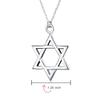 И простое унисекс еврейское Ханука открытое ожерелье Маген Давид для женщин и Изготовлено из стерлингового серебра 925 пробы "Классические подростки. серебро."