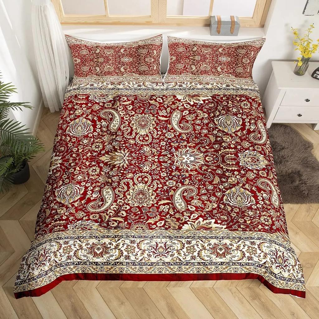 Племенной Цветочный Комплект Пододеяльника Богемный Геометрический Цветочный Комплект Постельного Белья Таинственная Индийская Абстрактная Сетка Пододеяльник Размер Twin King