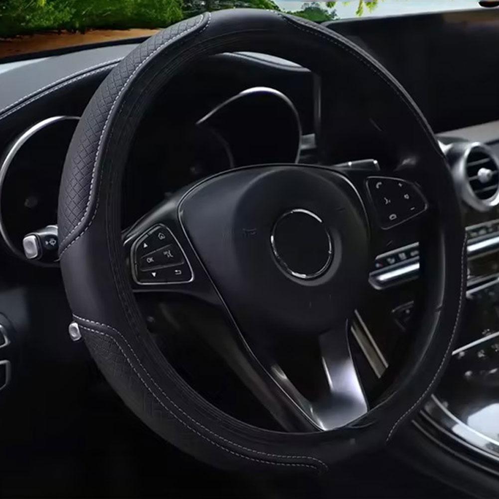 Universal Car Steering Wheel Cover Microfiber Leather Protection Cover Anti Slip Breathable For 37-39cm Steering Wheel Protector