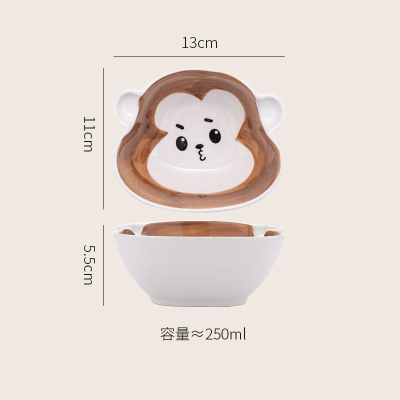 Cartoon Animal Shaped Ceramic Bowl Cute Breakfast Bowl Oat Bowl Yogurt Bowls Rice Bowls Soup Bowls Household Creative Tableware