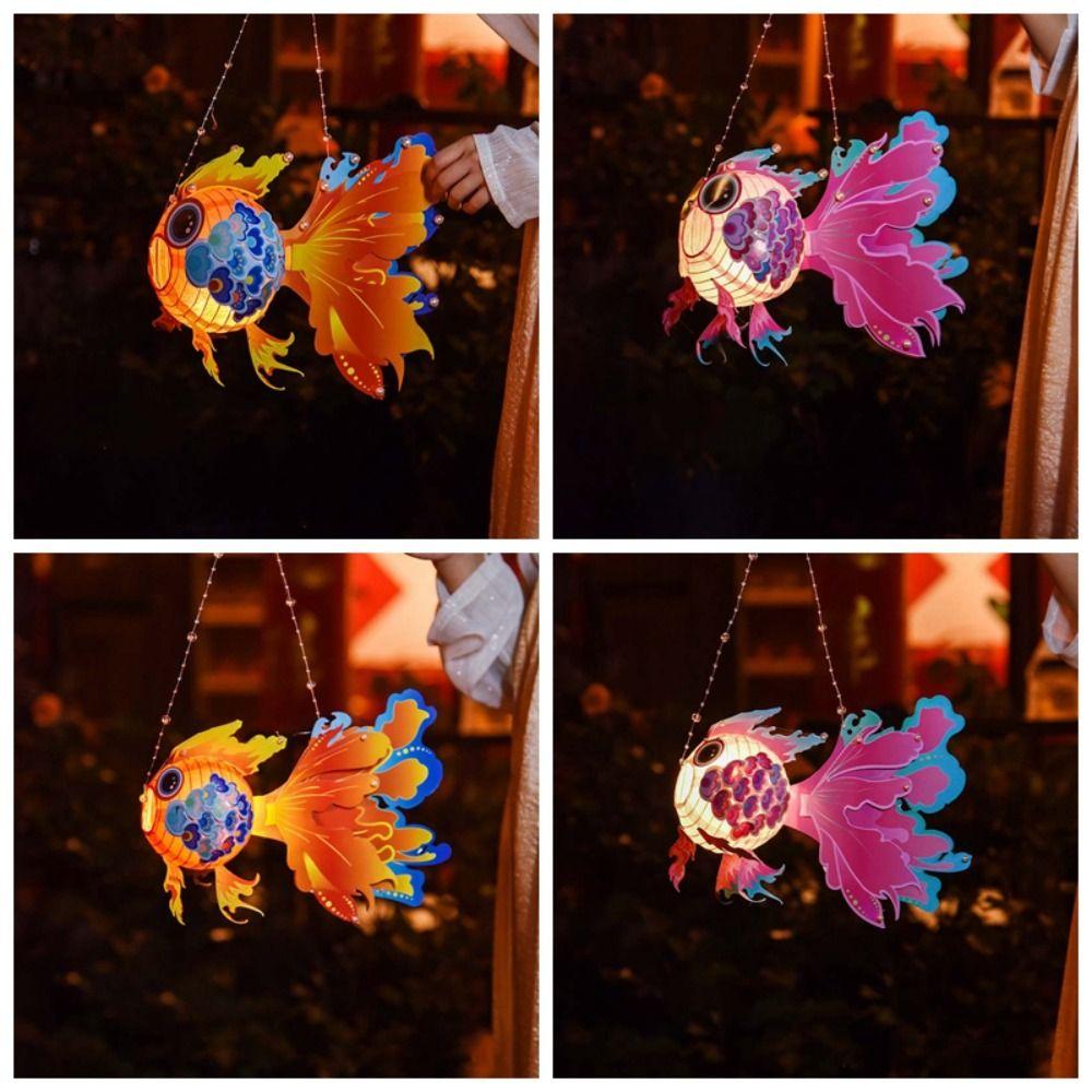 Китайский стиль Фонарь к Празднику середины осени Ручной Фонарь в виде рыбки кои Ручной работы Подарок