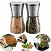 Регулируемая мельница для соли и перца из нержавеющей стали, стеклянная мельница грубого помола
