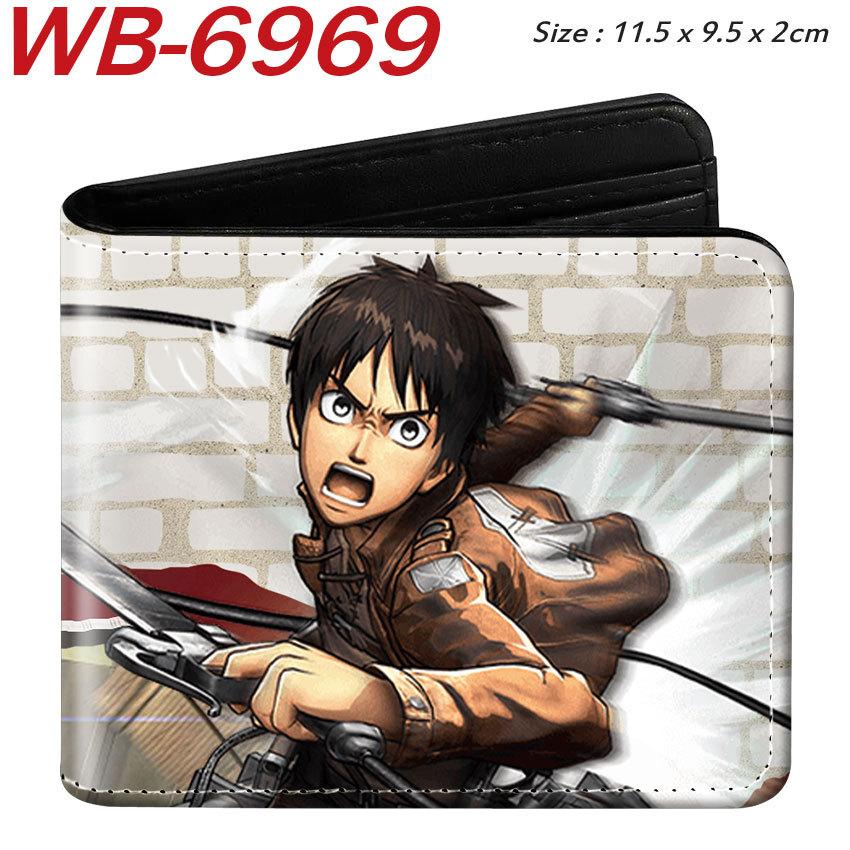 Attack on Titan Wallet Anime Bi-Fold Card Holder Eren Levi Short Purse 1pcs