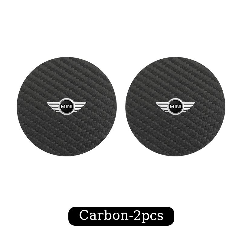 2025 Hot 2Pcs Car Styling Coaster Cup Holder Anti-slip Mat Carbon Drink Pad For BMW X1 X2 X3 X4 X5 X6 X7 G20 G30 6GT E46 E90 E60