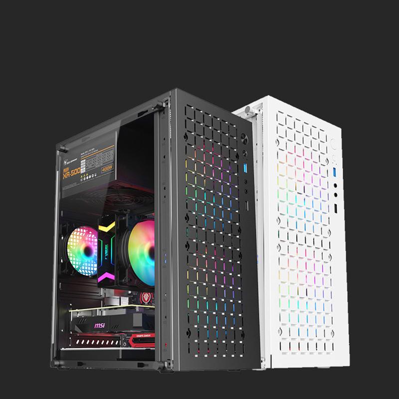 Micro Atx/Itx Transparent Diy Pc Case Glass Desktop Computer Case Hdd+Ssd Atx Power Supply 250Mm Graphic Cards 3 Fans Cooler