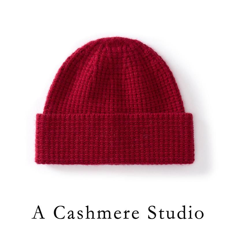 Autumn and winter new% pure cashmere hat women's thickened warm ear protection knitted hat versatile fashion cold hat men
