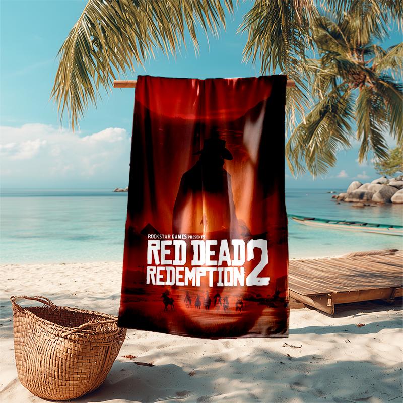 Beach Towel with Red Dead Redemption1 Pattern - soft,absorbent,machine washable Lightweight&Modern,swimming,Travel Essentials