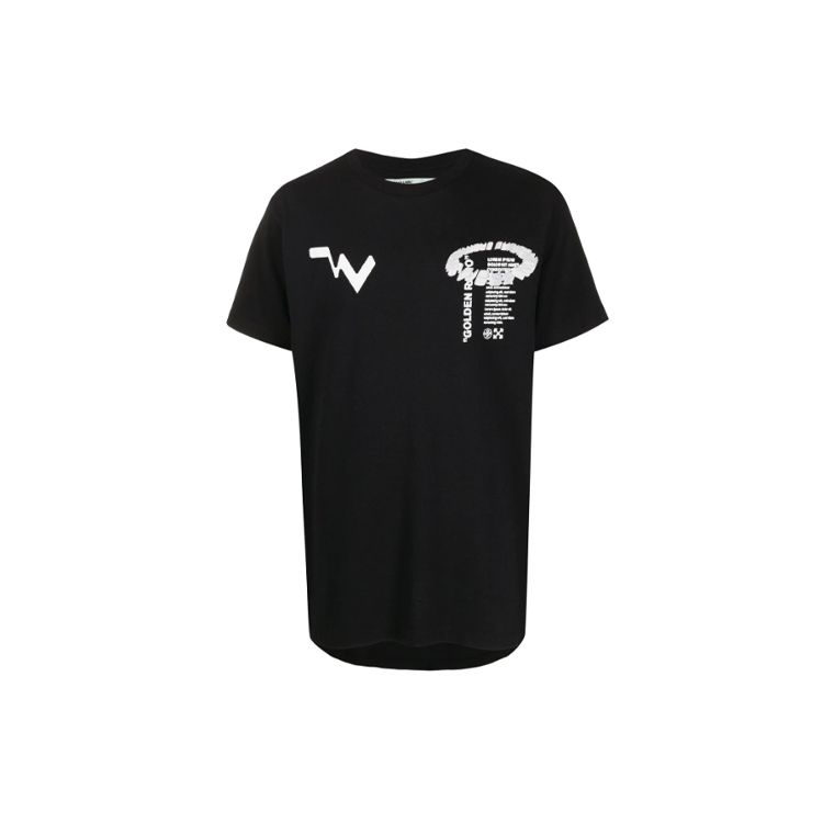 Off-White SS20 Футболка с коротким рукавом и 3D-принтом «Космический узор», мужские топы, черный OMAA027R201850111001