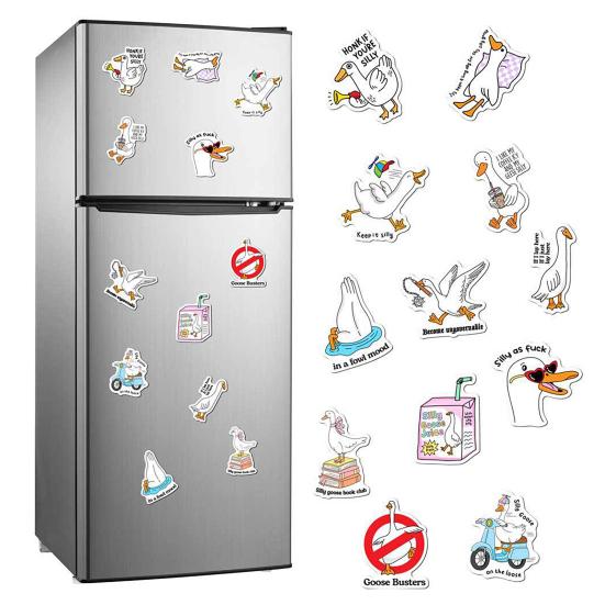12 шт. Магнит на холодильник "Глупый гусь" для дома, офиса, кухни, шкафчика, холодильника, ПВХ, водонепроницаемый
