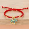 Fortune Lucky Pony Red Rope Chinese Style Horse Pendant Bracelet Red Rope Weave Bracelet  Girls