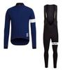 Autumn/Winter Long-Sleeve Cycling Suit Set for Men, Quick-Dry Breathable Mountain Bike Riding Suspender Pants