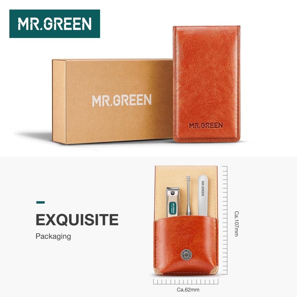 MR.GREEN Portable Manicure Set Pedicure Kit Stainless Steel Nail Clippers Tool Travel Grooming Case Gift Box Nail Scissors Set
