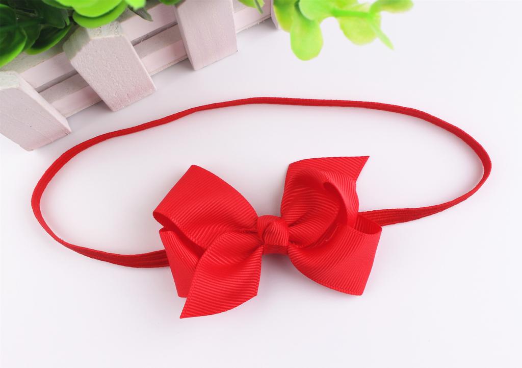 12 Colour Baby Girls Elastic Hair Band Accessories Grosgrain Ribbon Hair Bows and Headbands for Infants Newborns