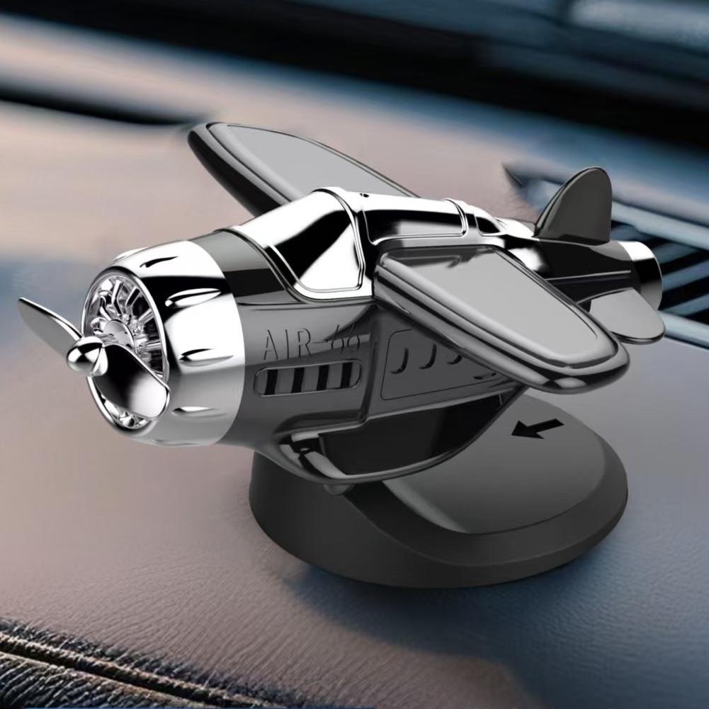 Украшение на приборную панель автомобиля-истребителя с вращающимся пропеллером на солнечной энергии