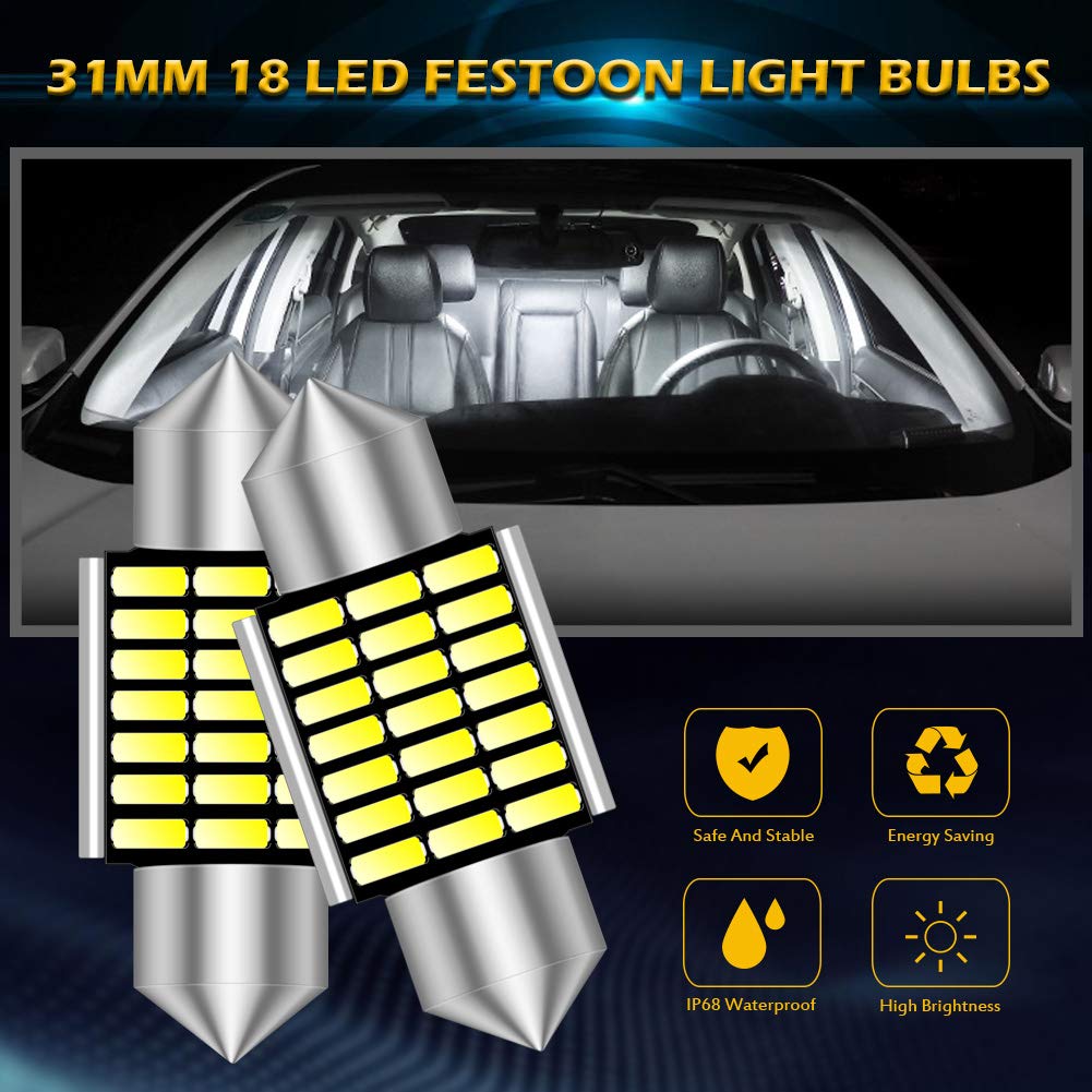 KATUR T10 39 мм/5 Вт Автомобильная светодиодная лампа 6000 К Белый неполярный взрывной свет Светодиодная лампа для комнаты Canbus 211-2 212-2 214-2 2112 2122 569 578