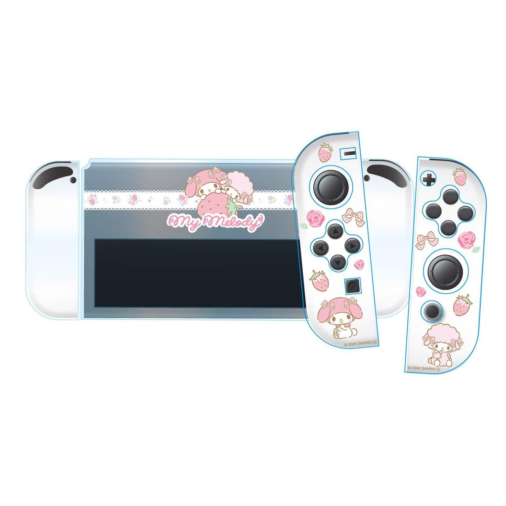 ALLONE Игровой отдельный прозрачный чехол Персонажи Sanrio My Melody x x 10 см Защищает от царапин и грязи Совместим с дисплеем Switch OLED