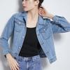 Loose Spring Autumn Blue Long Sleeve Jeans Jacket Women Korean Style Female Short Jacket Long Sleeve Turn-down Collar Denim Jackets