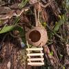 Natural Coconut Bird Cage with Ladder Hamster Cage Durable Parrot Hideout  Outdoor