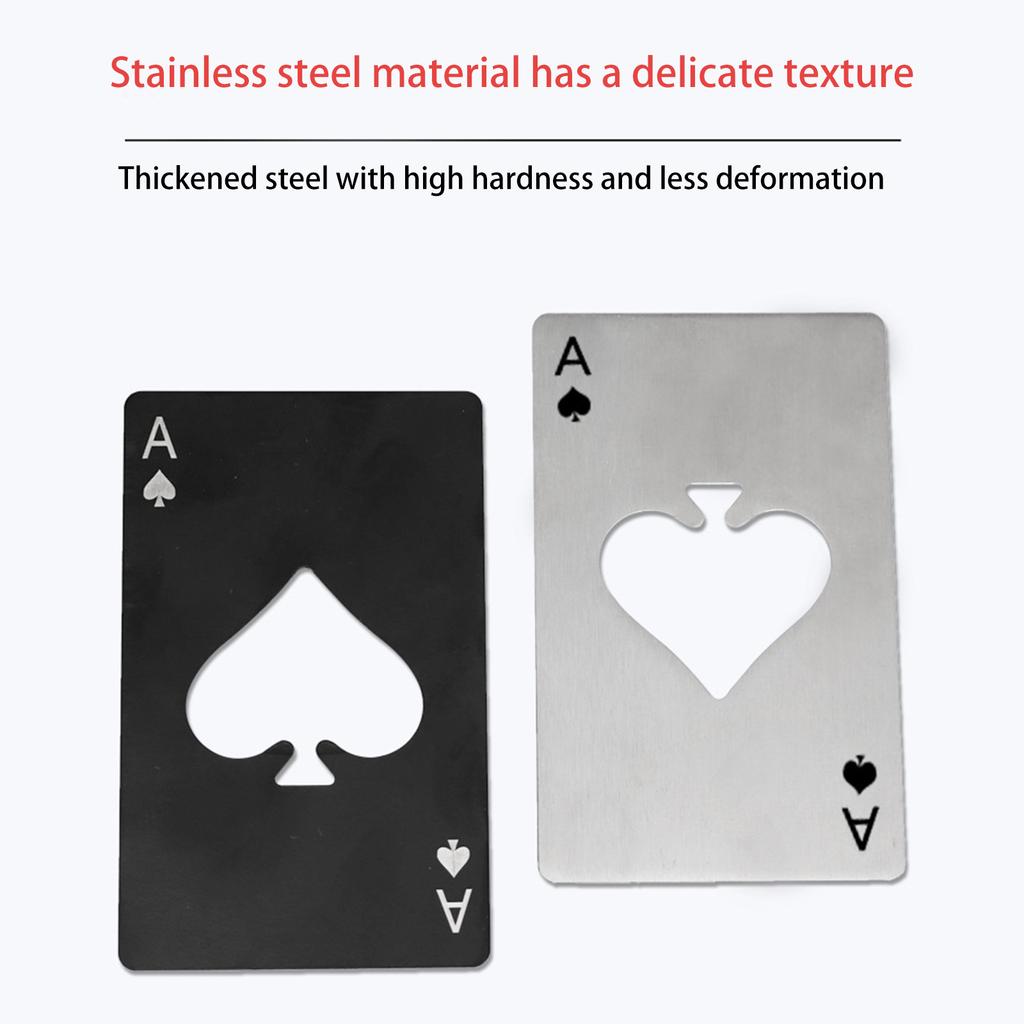 Black Peach A Bottle Opener Creative Playing Card Shaped Stainless Steel Home Tools Beer Bottle Opener