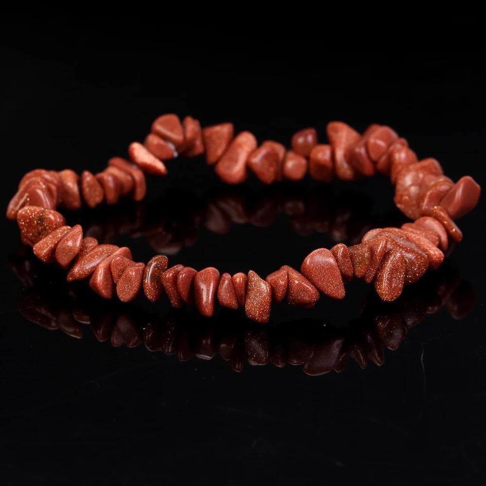 Аметистовый эластичный браслет из натурального гравия (5-8мм) - Эластичный и стильный