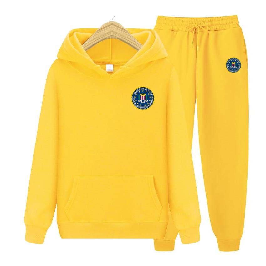 Комплект из двух предметов ФБР с принтом для мужчин и женщин толстовки спортивные костюмы брюки для бега толстая теплая одежда для мужчин