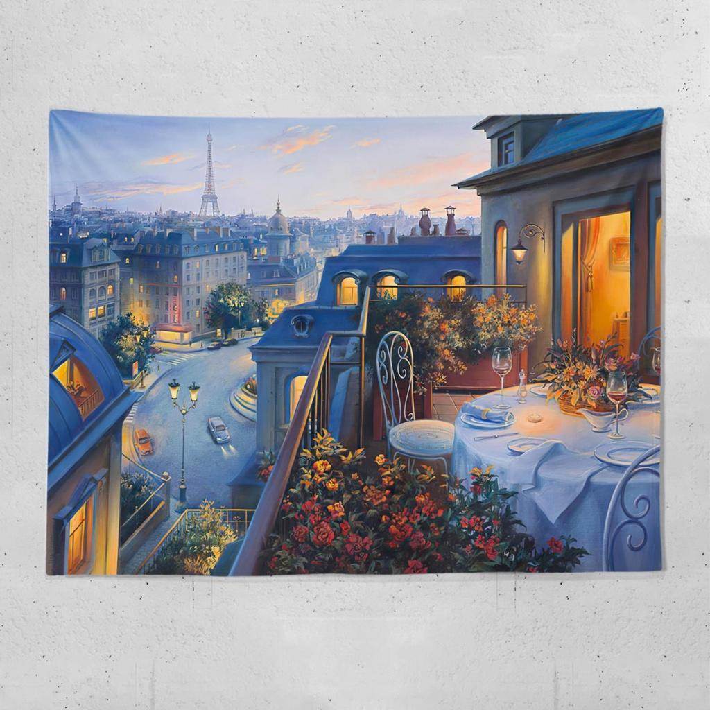 Украшение дома гобелен, настенный подвесной фон из окна с видом на море, бугер, свежая спальня, прикроватная тумбочка, украшение для проживания в семье