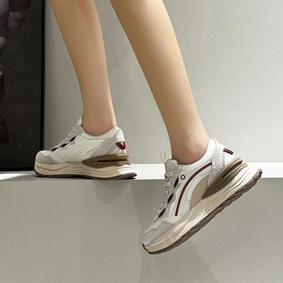 Женская новая универсальная спортивная и повседневная обувь, увеличивающая рост, теннисные туфли, кроссовки на шнуровке, летние модные туфли для папы на толстой подошве