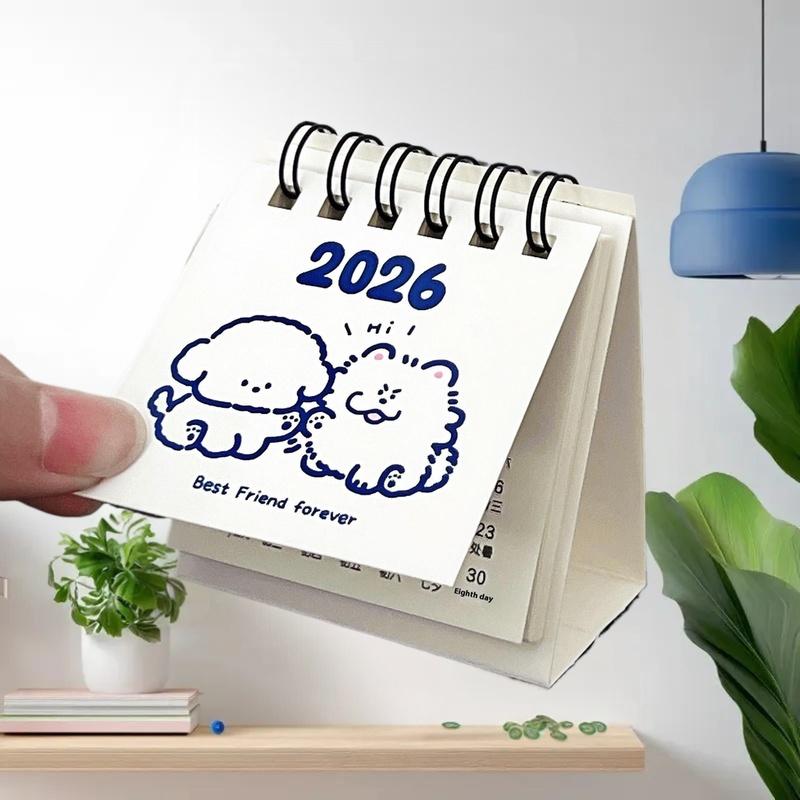2026 Милый Мини-календарь Офисное Настольное Украшение Маленький Декоративный Календарь Календарь Книга для Планирования