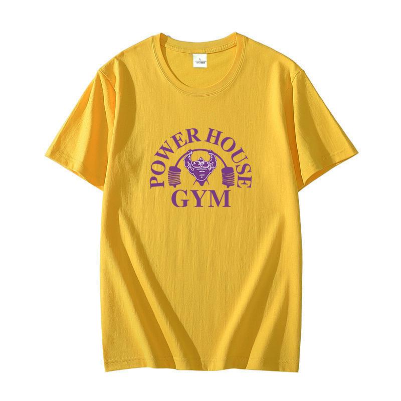 Powerhouse Gym Унисекс Хлопковая Футболка Графические Футболки Модная Оверсайз Футболка Футболки с коротким рукавом Летняя Мужская Одежда