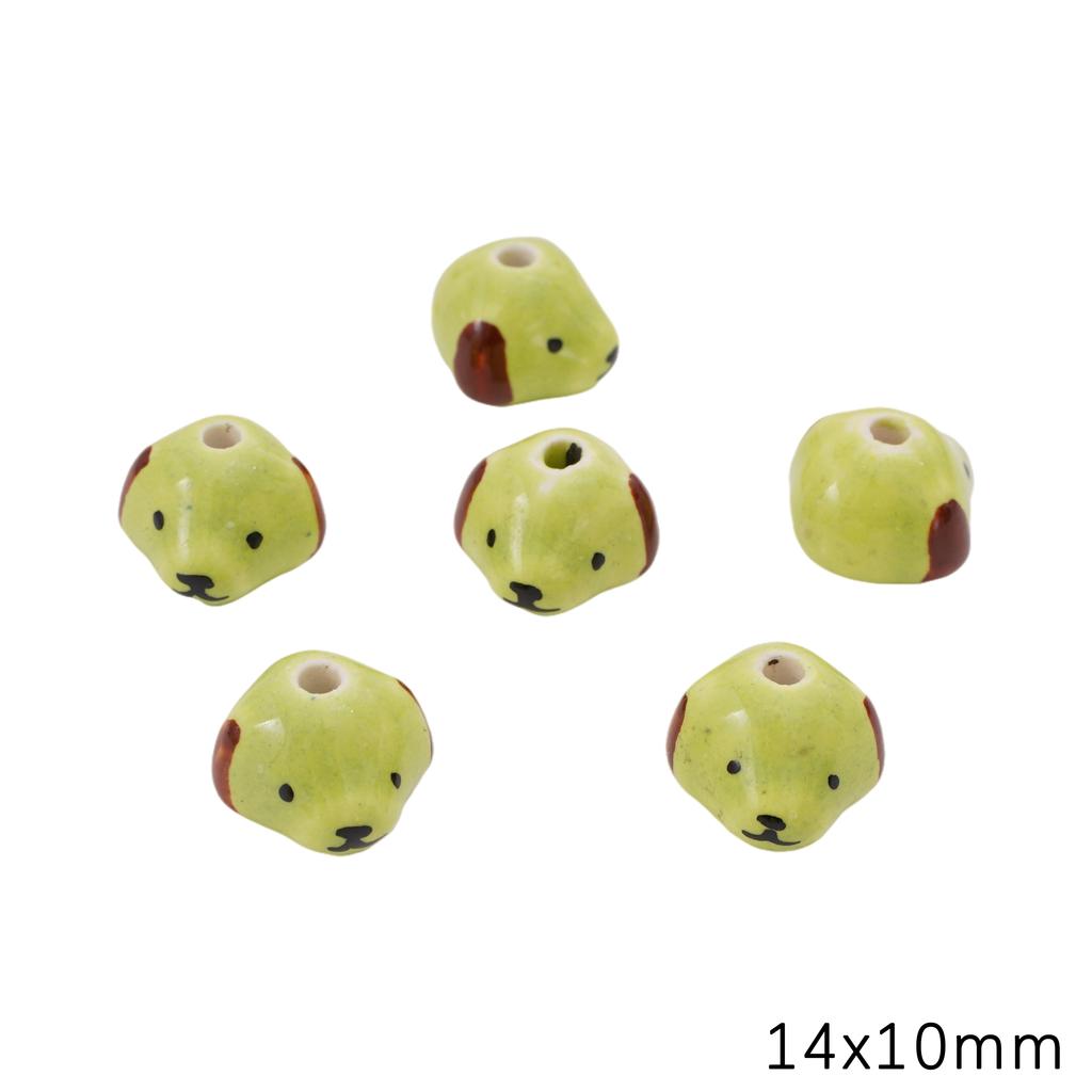 Керамические расписные бусины Собака Лиса Интервальные Рассыпные бусины для DIY Браслетов Ожерелий Изготовления Ювелирных Изделий