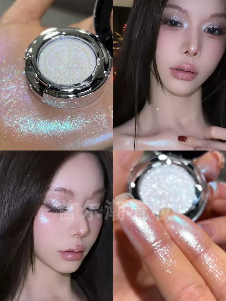 Super Popular on Instagram: Orange Sea! Xun Fit Gradient Eyeshadow in Orange-Pink Summer Tea Chameleon with Large Glitter Flakes