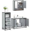 VidaXL 3-piece Bathroom Furniture Set Sonoma Grey, Bathroom Cabinet, Toilet Storage Cabinet, 3301043