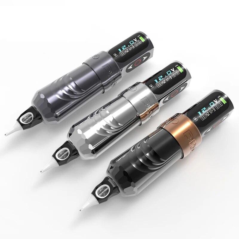 Беспроводная машина для тату-ручки MAX PRO, бесщеточный двигатель, две батареи со светодиодным дисплеем, инструменты для перманентного макияжа