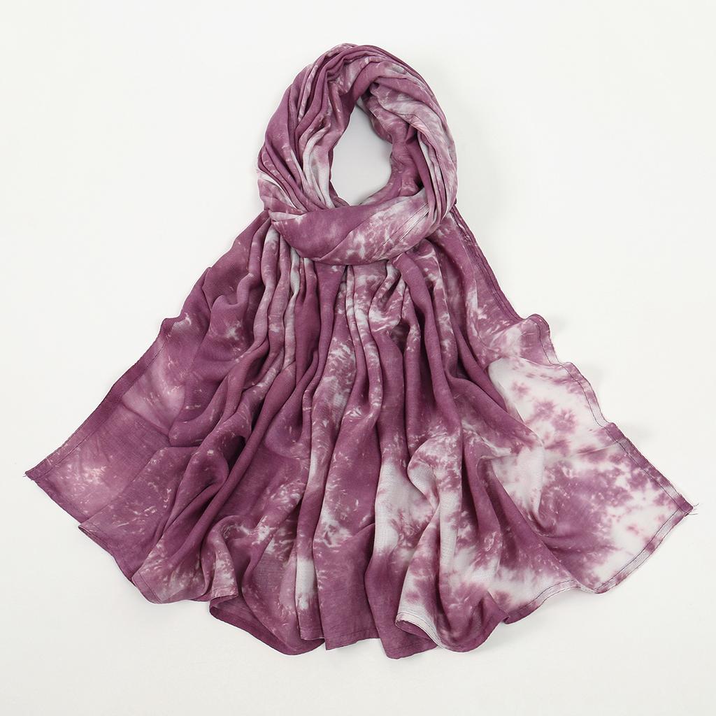 Tie-dye Rayon Cotton Hijab Scarf Woman Muslim Hijabs Shawls Ladies Fashion Wraps Ethnic Islam Turban Female Headscarf Scarves