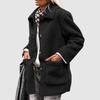 Women's Winter Coats Long Sleeve Lapel Button Down Pockets Fleece Jacket Casual Trendy Outerwear