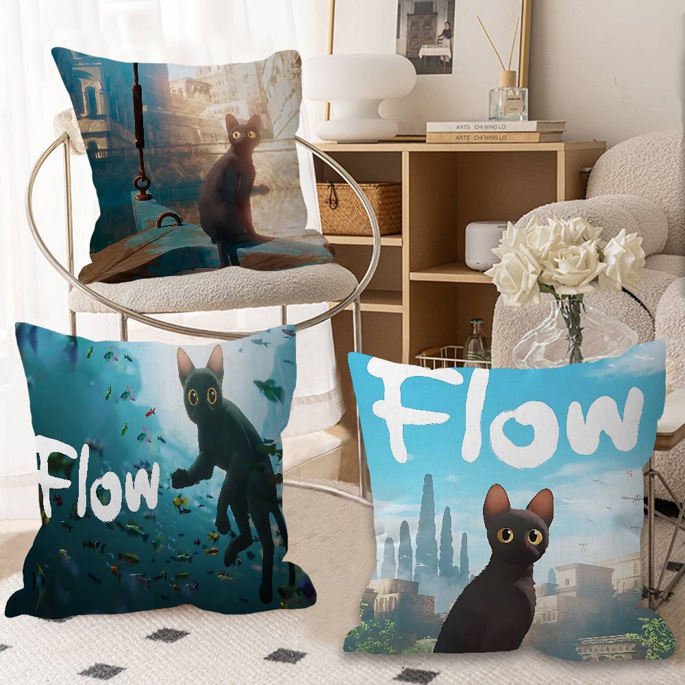 Movie F-Flow Cat Cushion Cover Car Throw Pillow Case For Sofa Car Christmas Gift 40X40Cm 45X45Cm
