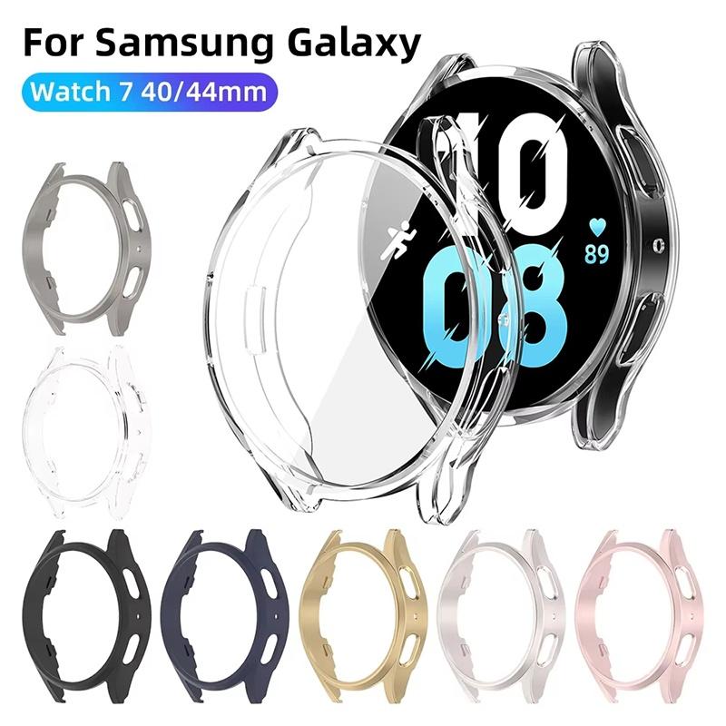 Full Coverage Silicone Case For Samsung Galaxy Watch 7 40mm 44mm Shockproof Scratch Resistant Bumper Screen Protector Accessory