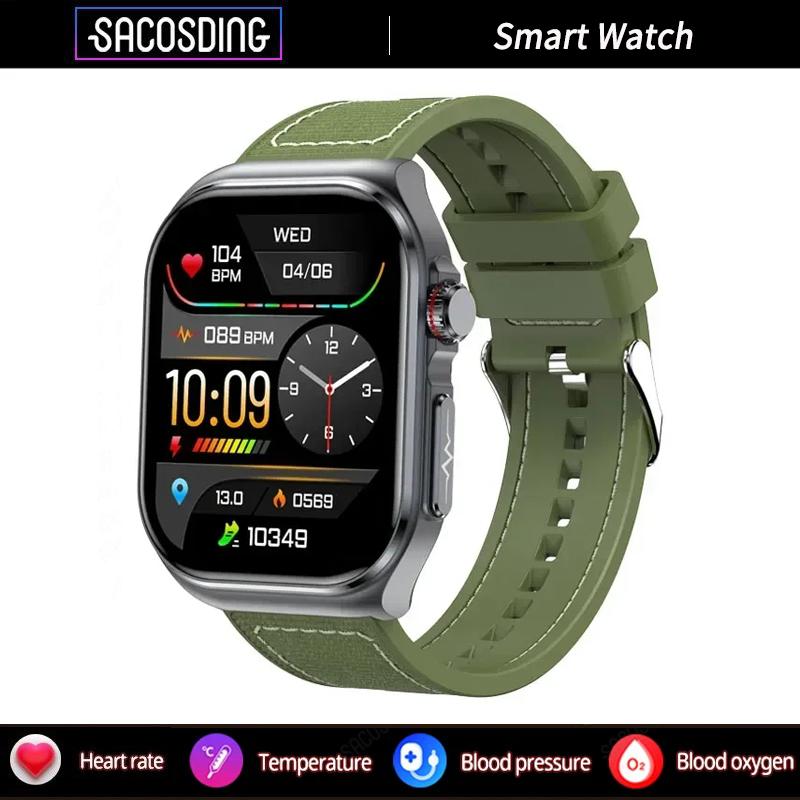 SACOSDING Новые Amoled Смарт-часы для мужчин ЭКГ + PPG + HRV Часы Мониторинг артериального давления Bluetooth Вызов Женский спортивный фитнес-трекер Смарт-часы для женщин