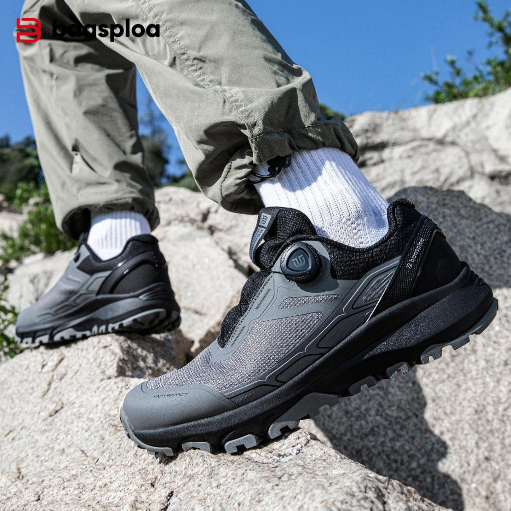 BAASPLOA Мужские походные ботинки для активного отдыха, походная обувь, мужская, с вращающейся пряжкой, легкая, нескользящая, мужской бренд для активного отдыха, мужская обувь, зимняя, обновленная, утолщенная