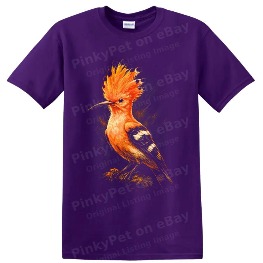 Hoopoe Bird T Shirt Vibrant Orange Wildlife Art Nature Lover Graphic Tee Gift