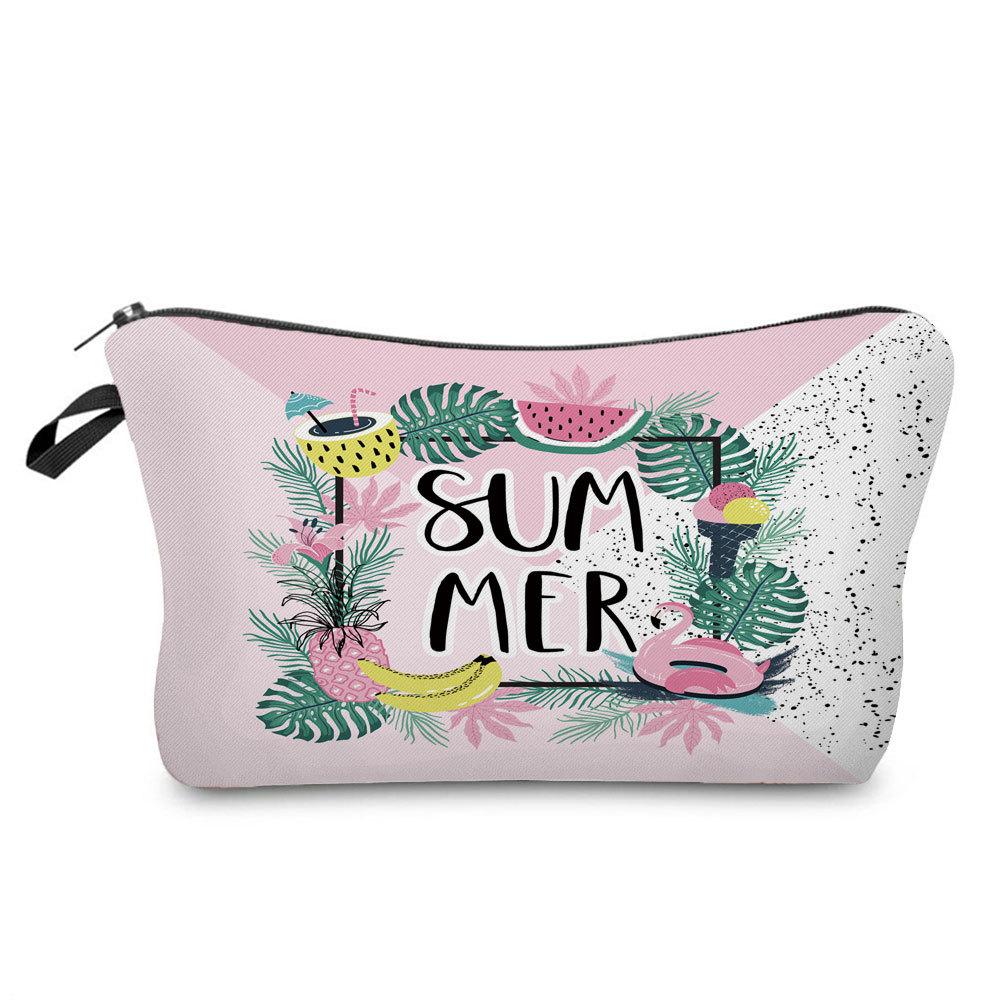 Women Flower Print Cosmetic Bag Toiletries Organize Travel Storage Case 6381