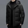 Утолщенная куртка для мужчин среднего возраста, зимняя теплая повседневная куртка для папы, белая куртка на утином пуху для мужчин