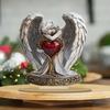 7.1X6.5 Inches Boho Style Acrylic Angel With Heart Desk Ornament With Stand Ideal For Home, Christmas & Valentine'S Day Gift