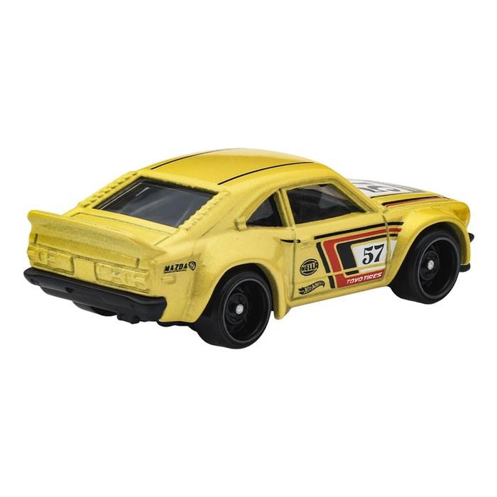 Hot Wheels Basic Car Mazda RX-3 Vehicle Toy Diecast 1/64 Scale, Yellow, JFN50